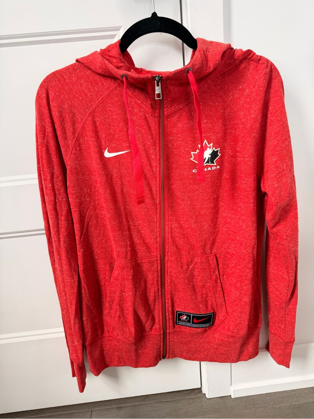 Nike Red Hockey Canada Hooded Zip Hather Jacket